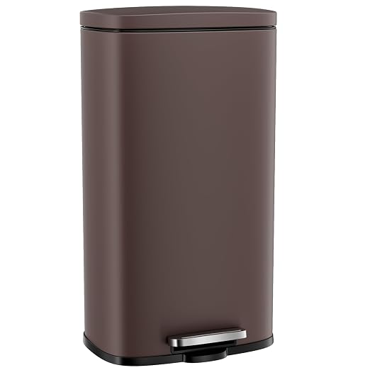 Arlopu 8 Gallon Step Trash Can, Stainless Steel Garbage Bin, Soft-Close Rubbish by Arlopu