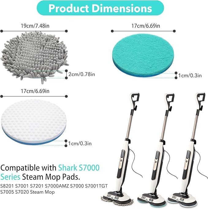 6 Packs Steam&Scrub Mop Pads Replacement Power Pads Compatible - Image 3