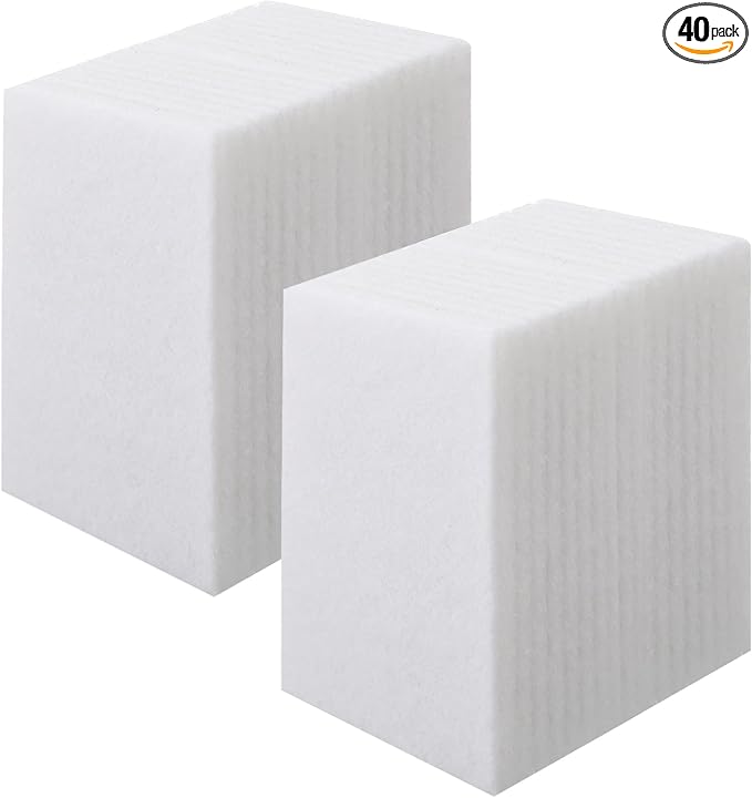 Hoolerry 40 Pcs White Scrub Pads Light Duty Scouring Non Woven Pad Non Scratch by Hoolerry