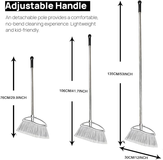 Outdoor Stiff Bristles Angle Broom Heavy Duty Sweeping Patio Broom - Image 2