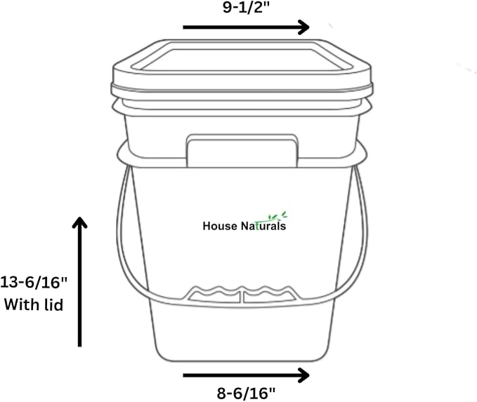 House Naturals 4 Gallon Square Food Grade Bucket Pail - Image 5
