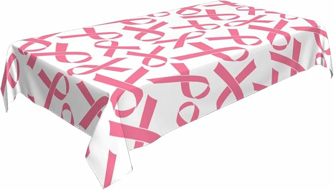Pink Ribbon Table Cloth 52x70 Cancer Medical Awareness Rectangular Tablecloth - Image 2