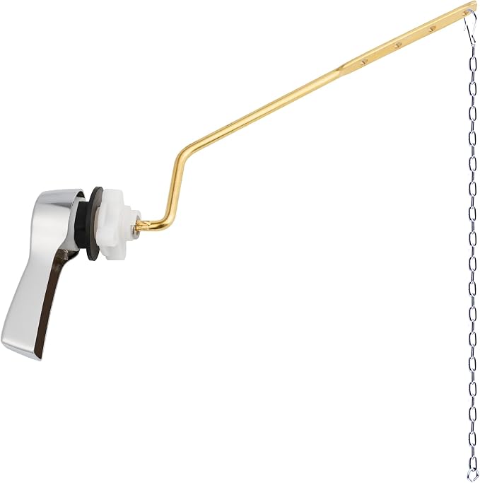 Hibbent Universal Metal Side Mount Toilet Handle Replacement Kit, Brass Toilet by Hibbent