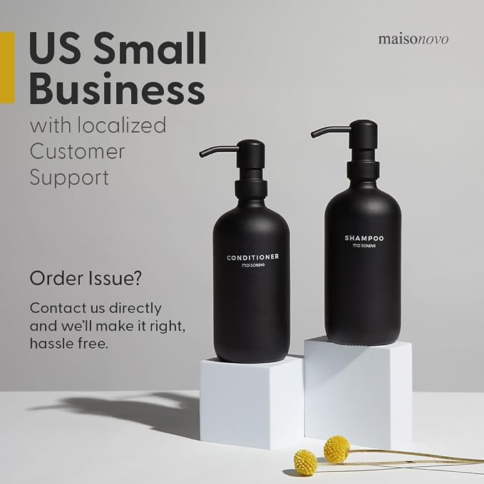 MaisoNovo Soap Dispenser 3-Piece Set | 16.9oz White Bottles - Image 8