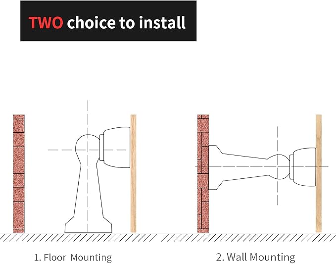YAGU 2 Pack Magnetic Door Stoppers Holder, Zinc Alloy Bright Gold Door Stops - Image 9