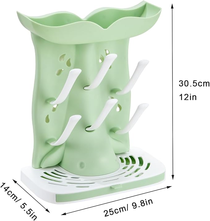 PandaEar Baby Bottle Drying Rack, Countertop Vertical Rack Detachable Travel - Image 3