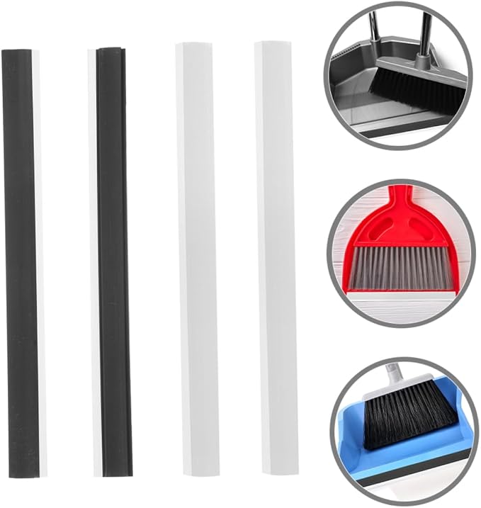 4pcs Rubber Dustpan Replacement Strips Soft Edge Inserts - Image 7