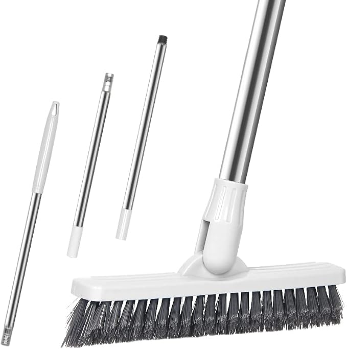 Affogato Floor Scrub Brush Bathroom Long Handle Bathtub Push Broom Shower Tile by Affogato
