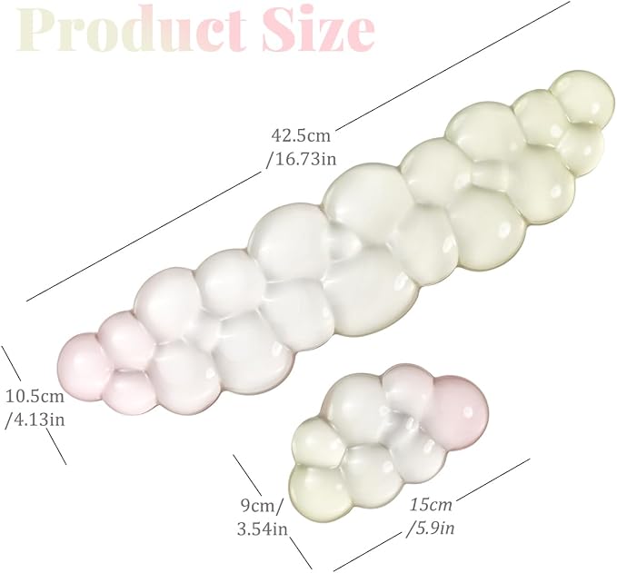 Gel Keyboard Wrist Rest Cloud Set, - Image 6