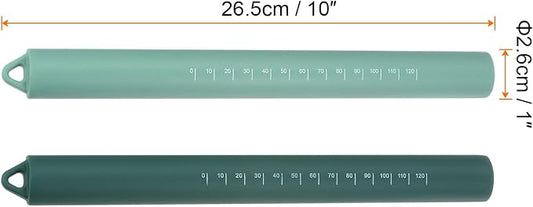 HARFINGTON 2pcs Silicone Rolling Pin 10" Stainless Silicone Surface Non-Stick - Image 2