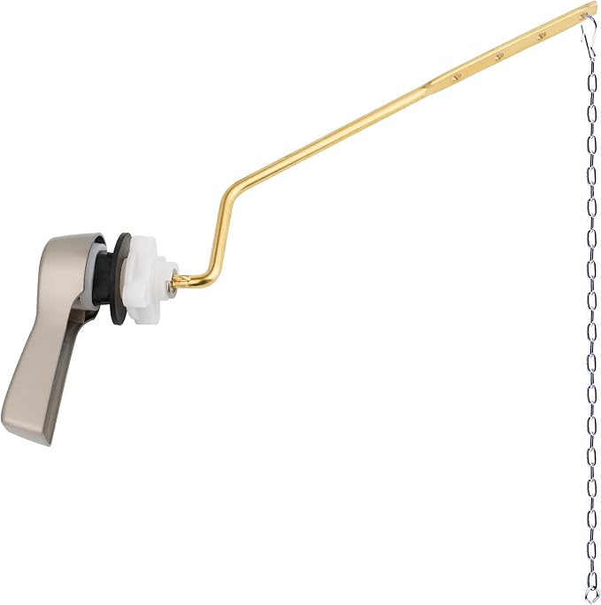 Hibbent Universal Metal Side Mount Toilet Handle Replacement Kit, Brass Toilet by Hibbent