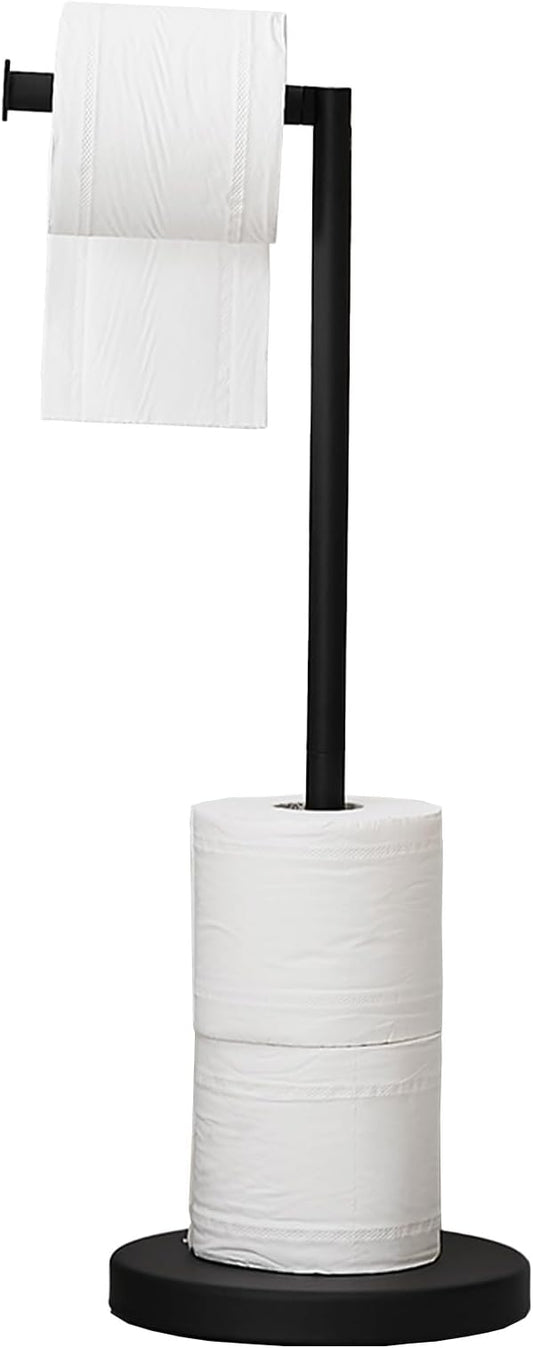 BWE Matte Black Toilet Paper Holder Stand Modern Tissue Roll Holder Storage by BWE
