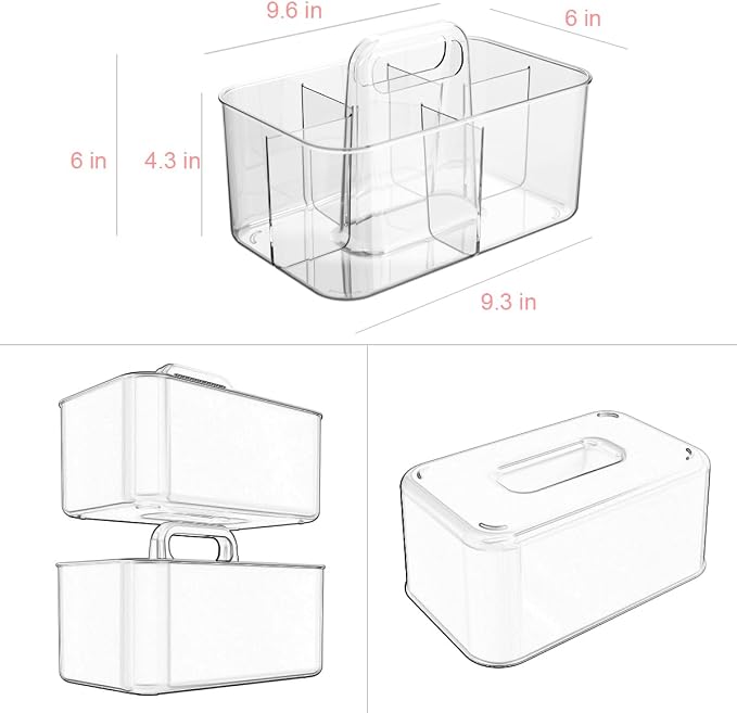 Clear Thickened Portable Caddy Tote, Shower Caddy - Image 2