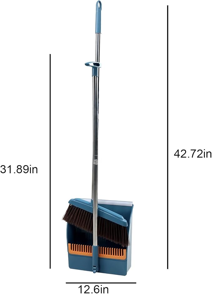 37.8in Broom and Dustpan Set Foldable Hand Broom - Image 2