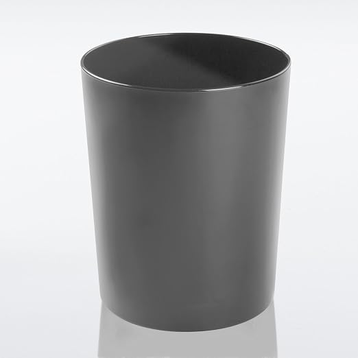 mDesign Round Metal Small 1.7 Gallon Recycle Trash Can Wastebasket, Garbage - Image 6
