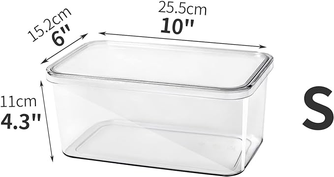 Clear Storage Bins With Lids, 4 Packs Food Storage Organizer, Stackable Kitchen - Image 5