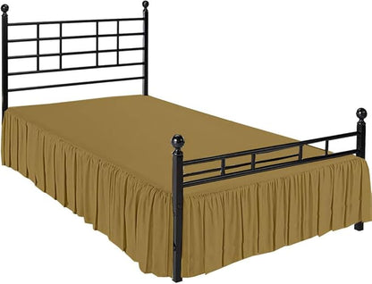 Ruffle Bed Skirt with Split Corners, Microfiber Dust Ruffled for a Perfectly Tailored Bedding Ensemble, Wrinkle and Fade Free, Easy Fit, Queen Size 15 Inch Drop, Taupe