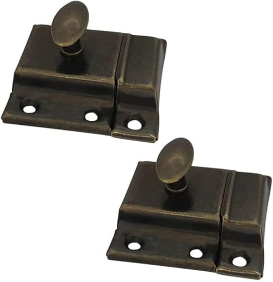 QCAA Oval Turn Cabinet Latch, for Cupboard & Other Furniture, Antique Brass by QCAAHardware