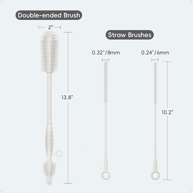 Silicone Cleaning Brush Kit, Water Bottle and Straw Cleaner Brush Set - Image 7