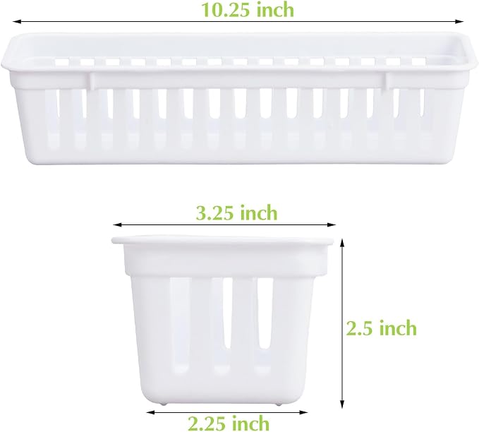 Domensi 12 Pack Slim Plastic Storage Baskets Tray - Image 2