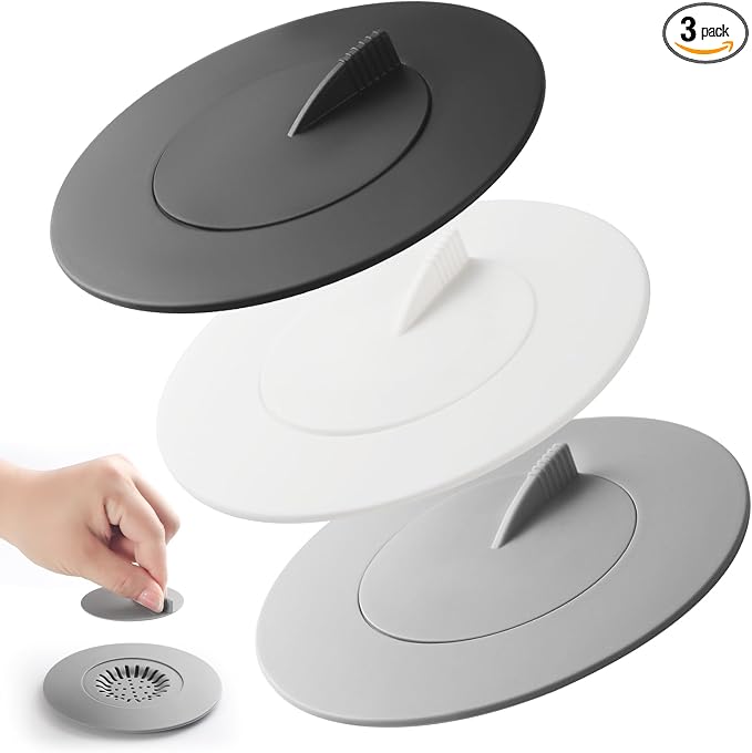 Bathtub Stopper, Silicone Kitchen Bathroom Shower Water Strainer Protectors by SHURIN