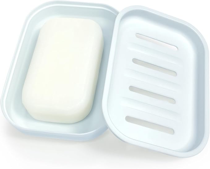 Double Layer Draining Soap Dish, Plastic Dishwashing Sponge Soap Holder - Image 7