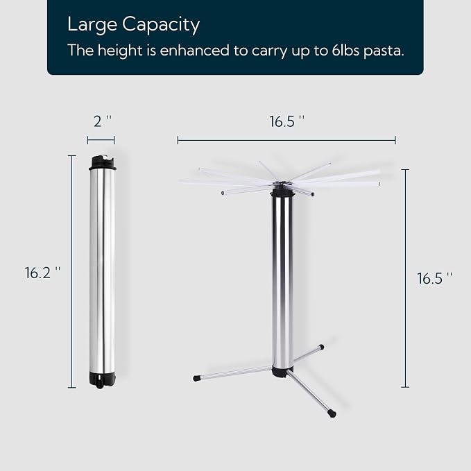 KITCHENDAO Collapsible Pasta Drying Rack, Foldable - Image 3