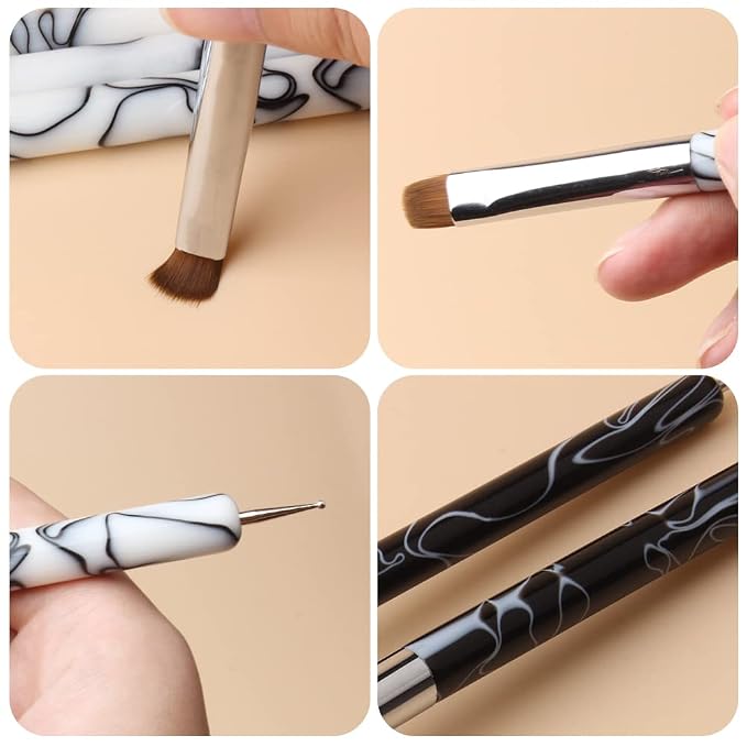 French Nail Brush, YIHUALE 2 Way French Gel Acrylic Nail Art Kolinsky Brush - Image 5