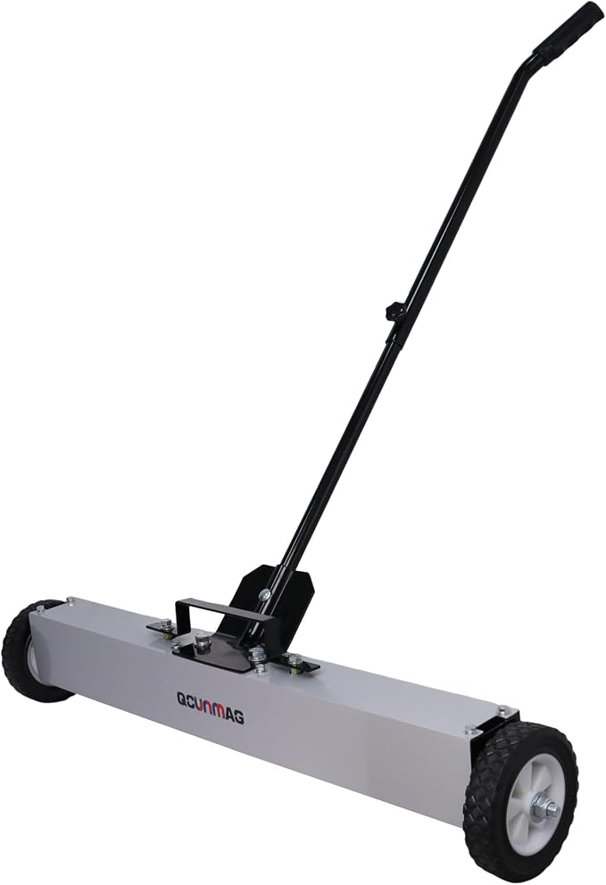 Rolling Magnetic Sweeper with Wheels, Telescoping Magnetic Pickup Tool by Qcunmag