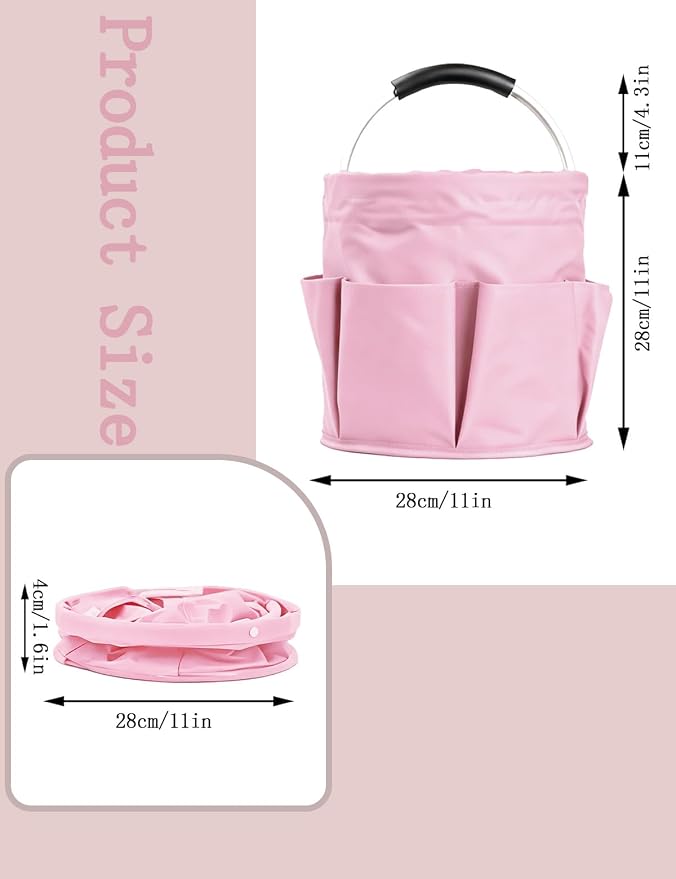 Cleaning Caddy with Handle, Cleaning Products Organiser, Foldable Storage Basket - Image 2