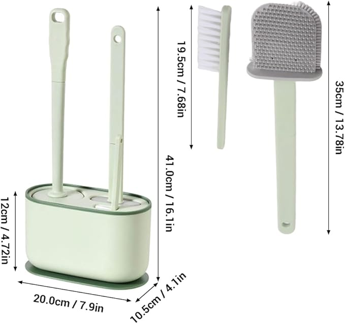 Plastic Toilet Brush Set, Strawberry Green, Bathroom Accessories, Includes 2 - Image 4