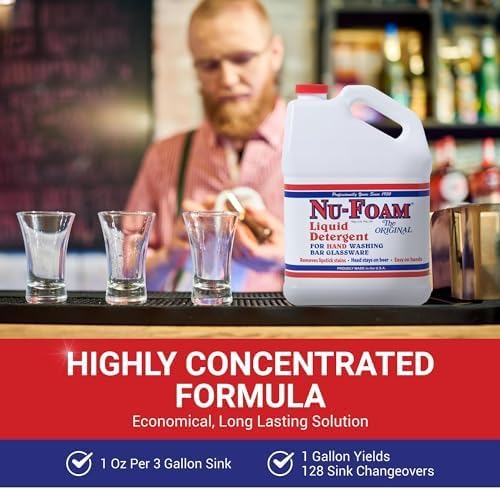 Nu-Foam Liquid Detergent for Bar Glassware – Original Streak-Free Solution - Image 3
