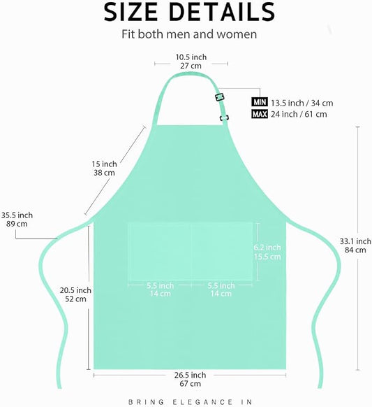 Syntus Apron for Men Women, Adjustable Cooking Kitchen Chef Aprons - Image 2