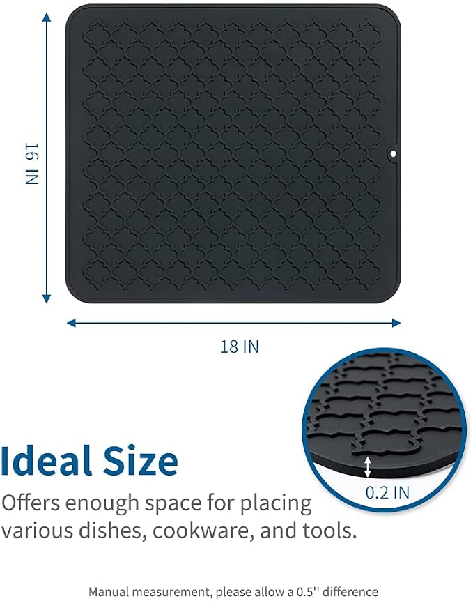 AMOAMI-Dish Drying Mats for Kitchen Counter-Silicone Dish Drying Mat-Kitchen - Image 6