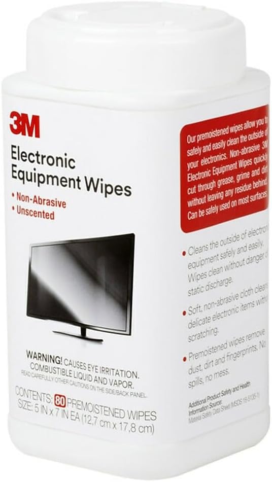 3M Antistatic Wipes, 80-Count Canister, Safe - Image 5
