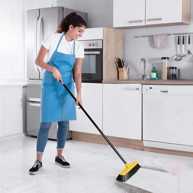 Push Broom with Long Handle, Floor Brush 51.6 inch Soft Bristle Broom 12.2" Wide - Image 5