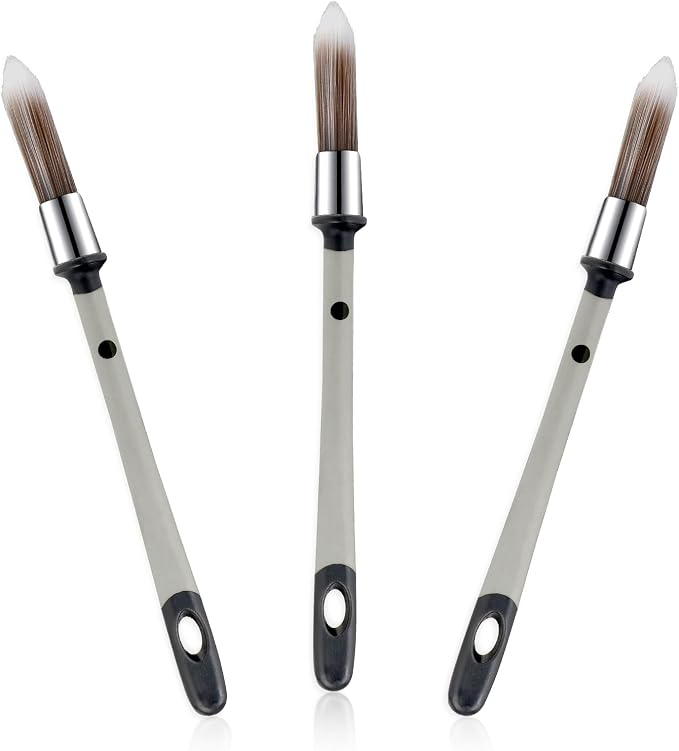 3 Pcs Paint Brushes for Painting Walls 0.37 Inch Small Paint Brush, Trim Paint by salbsever