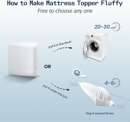 SOPAT Mattress Topper King Size Extra Thick Mattress Pad 8-21" Deep Pocket Soft Down Alternative Fill Mattress Protector Pillow Top Mattress Cover (78x80 Inches, White)