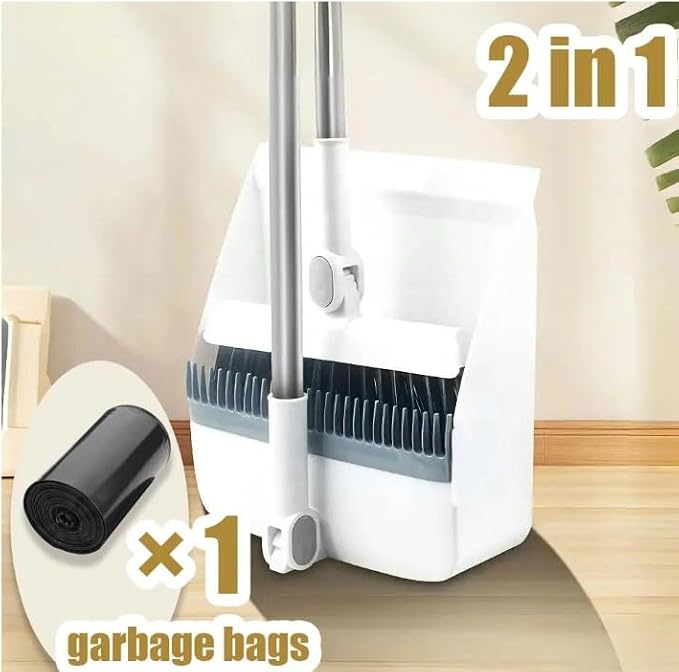 Foldable Broom and Dustpan Combo Set, Long Handle Brush - Image 3