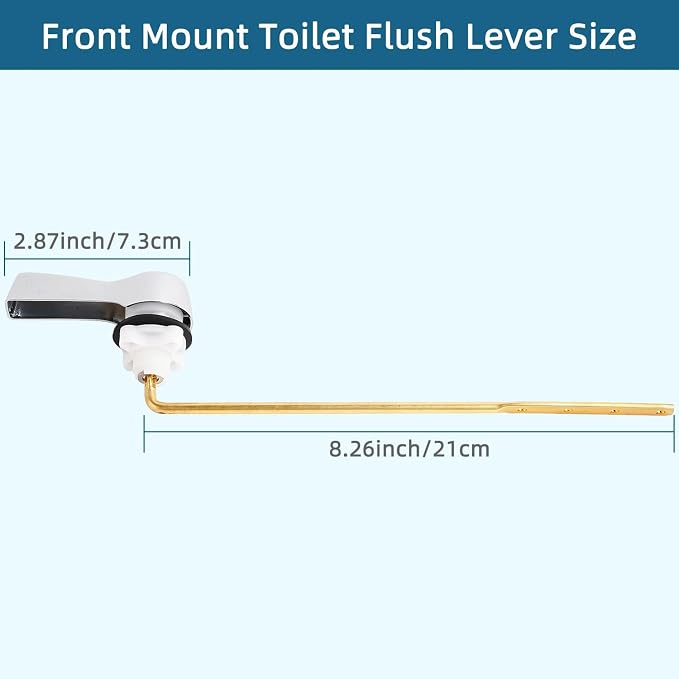 Hygie Rinse Metal Toilet Handle Lever Flush Replacement, Universal Front Mount - Image 6