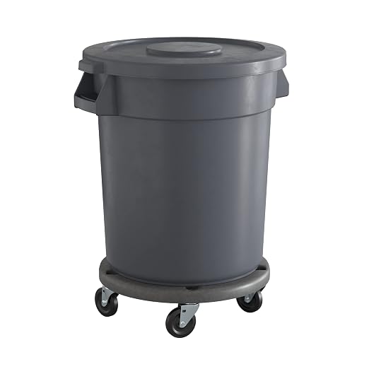 20 Gallon Gray Round Commercial Trash Can by Krollen+Industrial