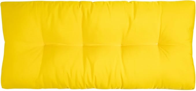 FUNHOME Outdoor Bench Cushion 48 x18 inch with Non-Slip Grips,Water Resistant Porch Swing Cushion,Bench Pillow Pads,Tufted Cushions for Patio Garden Furniture,48" Seat Cushions(Yellow)