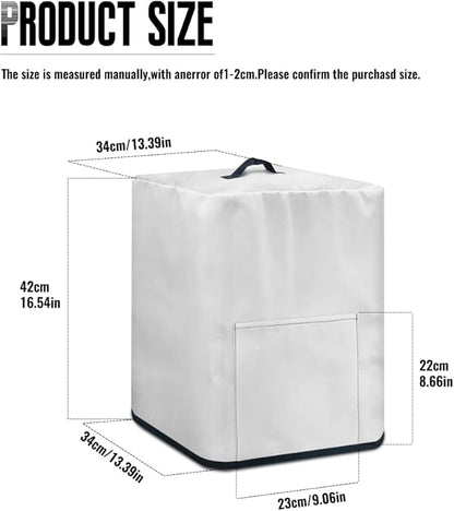 Air Fryer Cover Dust-Proof Kitchen Small Appliance Cover with Top Handle and Pockets Keep Kitchen Appliance Clean Washable, Coffee Beige White