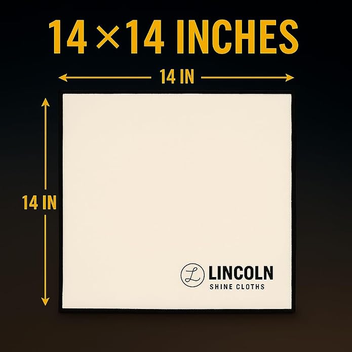 Lincoln Shoe Polish 4-Pack Shoe Shine Cloths – Heavyweight 14×14 Premium Cotton - Image 5