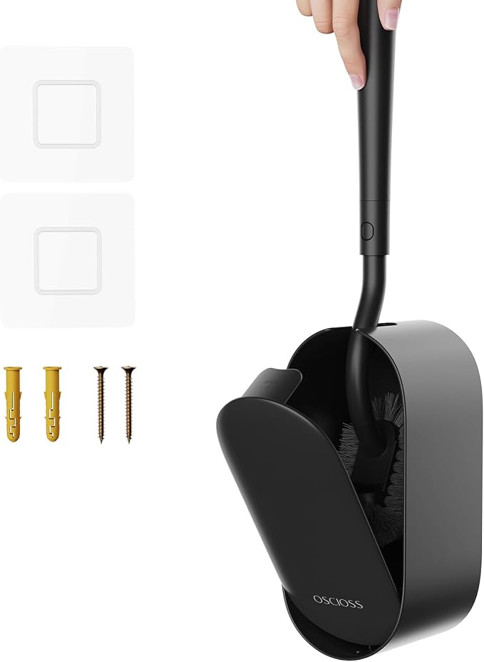 Toilet Bowl Brush and Holder, OSCIOSS Toilet Brush Set by OSCIOSS