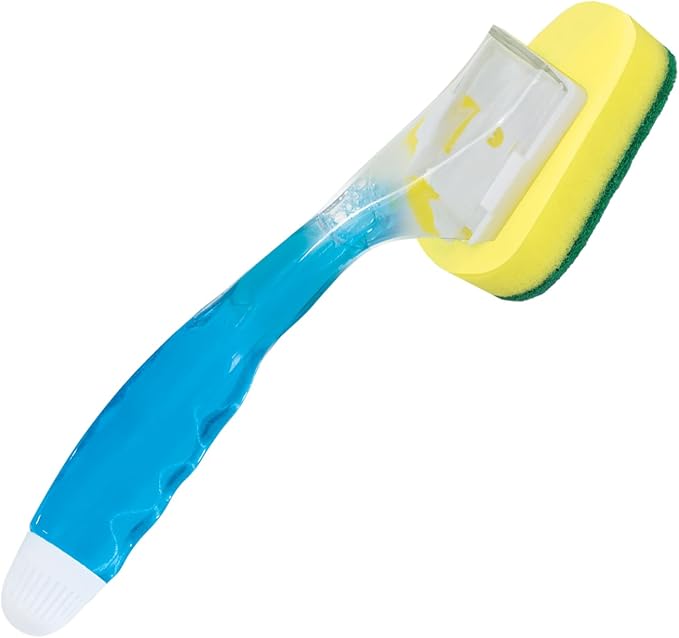 LOLA Soap Dispenser Dish Brush Wand, Absorbent Sponge Scrubber, No Leaking. by LolaProducts