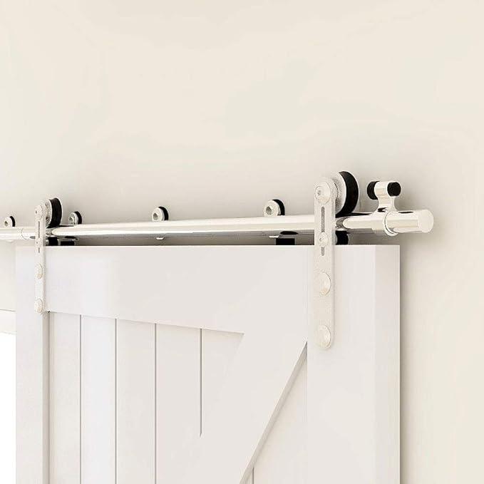 TSMST 7.5FT Sliding Barn Door Hardware Kit, Stainless Steel Heavy Duty Sturdy - Image 2