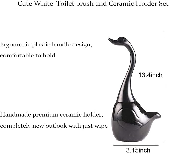 Ceramic Toilet Brush and Holder, Cute Bathroom Decor Toilet Bowl Brush - Image 2
