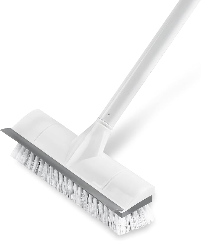 BOOMJOY Floor Scrub Brush with Long Handle, 2 in 1 Scrape and Brush, Stiff by BOOMJOY