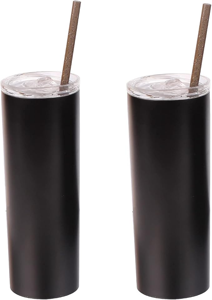 DAKOUFISH 11 Inch Long Glitter Black Reusable Tritan Replacement Drinking Straws - Image 2